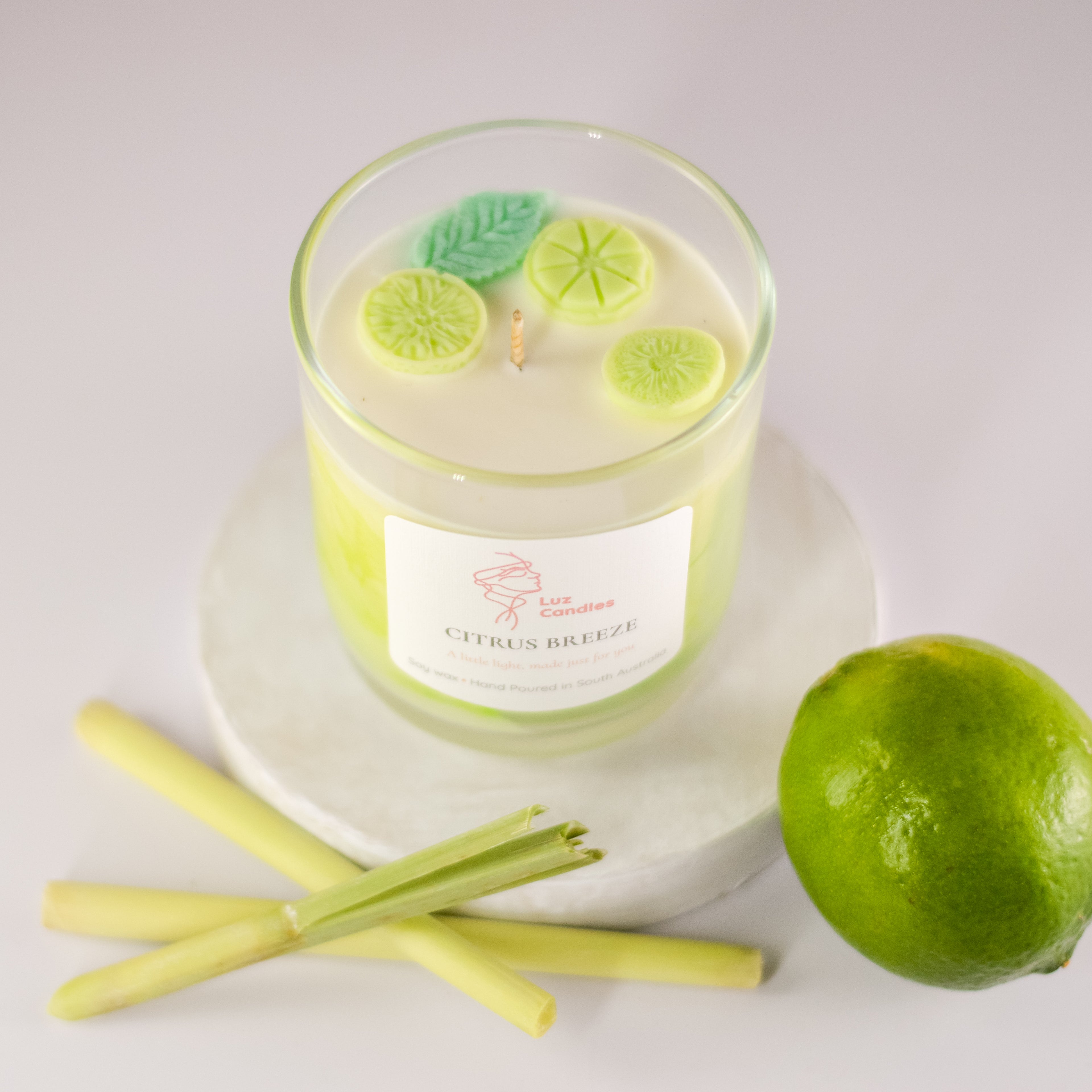 Citrus Breeze Candle – Lemongrass and Persian Lime Soy Wax Candle