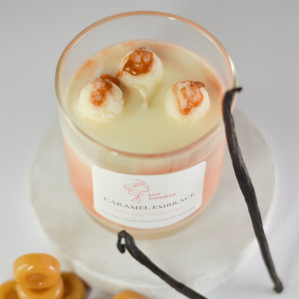 Caramel Embrace - Caramel and Vanilla Soy Wax Candle