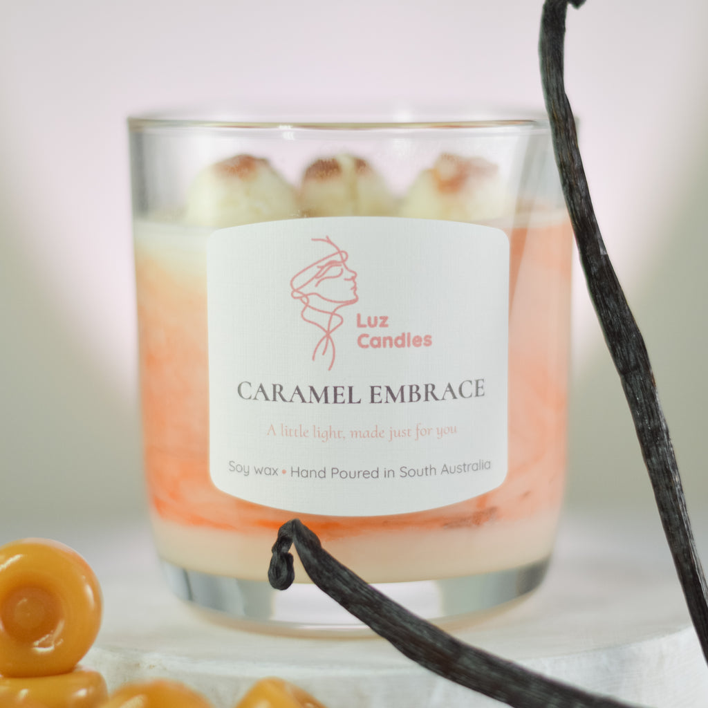 Caramel Embrace - Caramel and Vanilla Soy Wax Candle