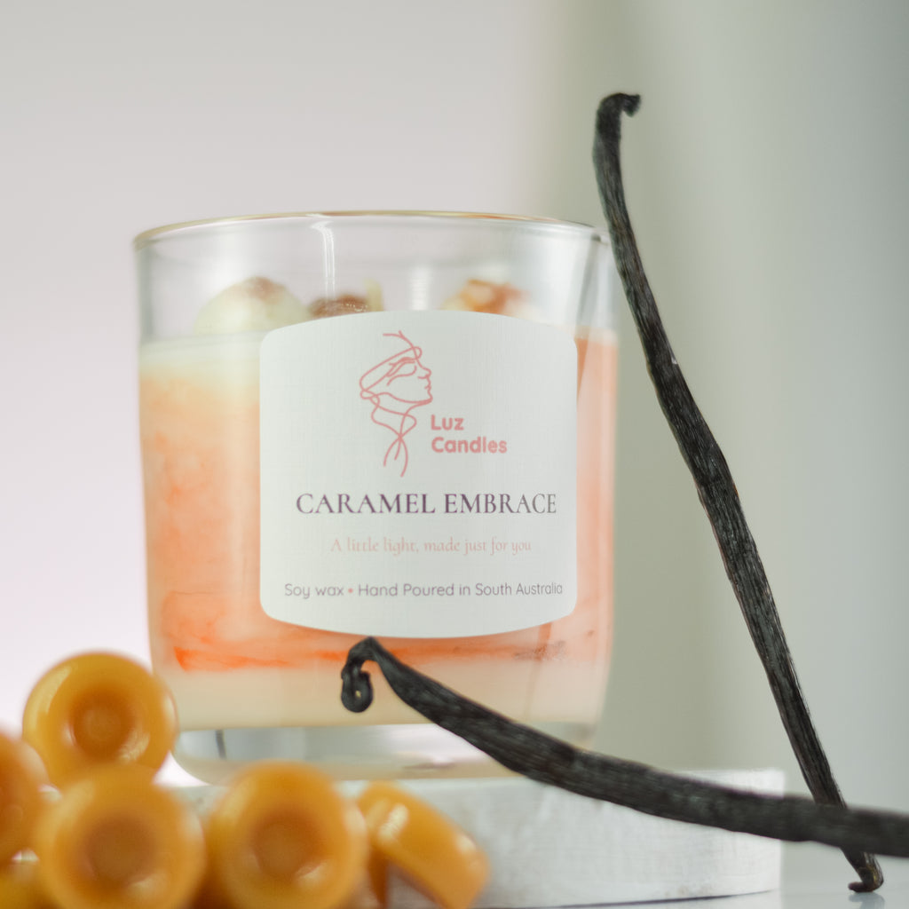 Caramel Embrace - Caramel and Vanilla Soy Wax Candle