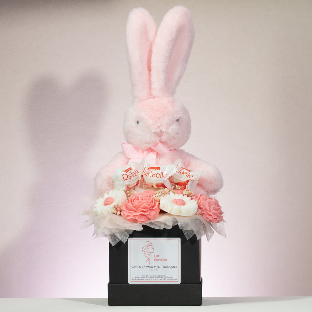 Luz Candles Au - Bunny Bliss Candle Bouquet – Pink Bunny - front view 2