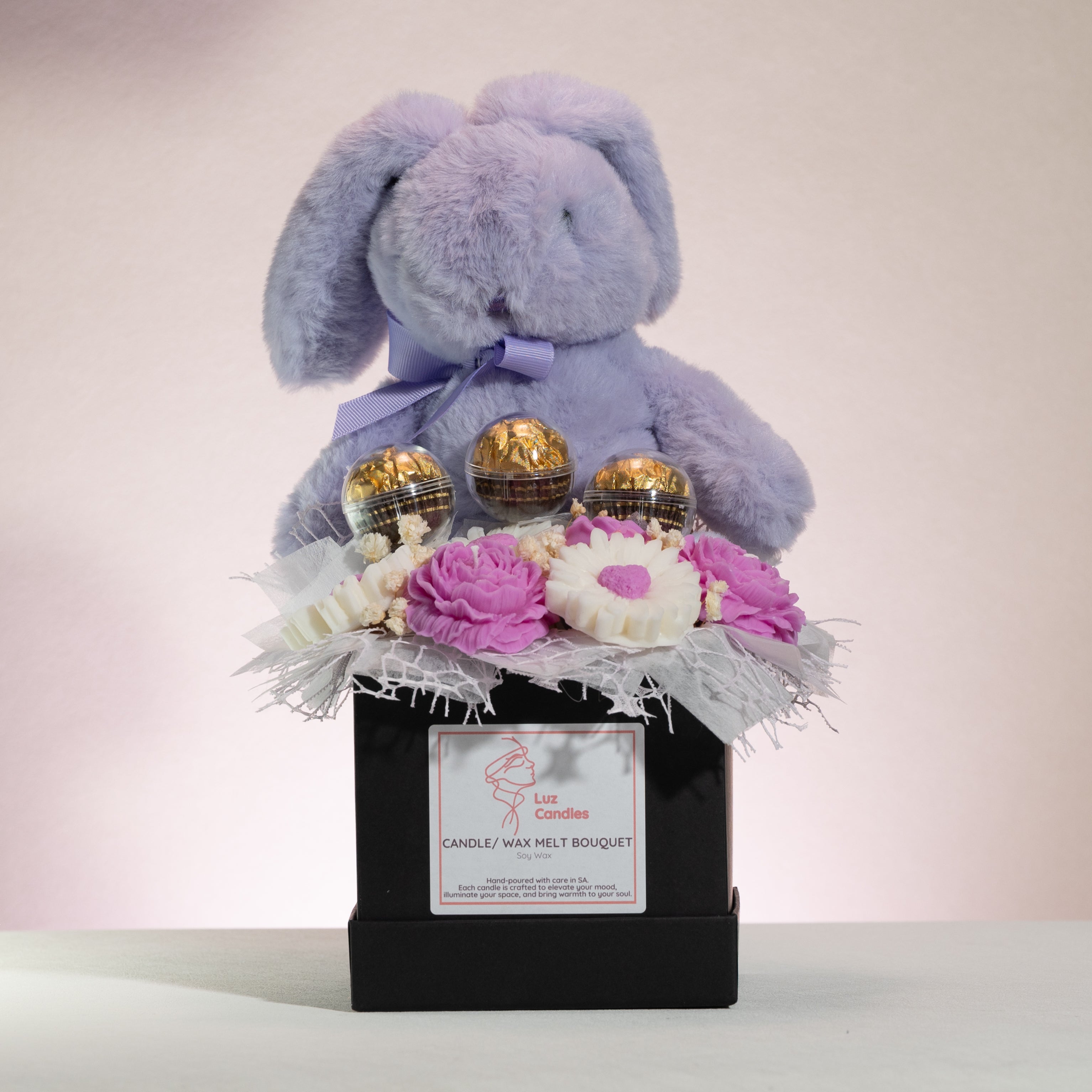 Luz Candles Au - Bunny Bliss Candle Bouquet – Purple Bunny - front view