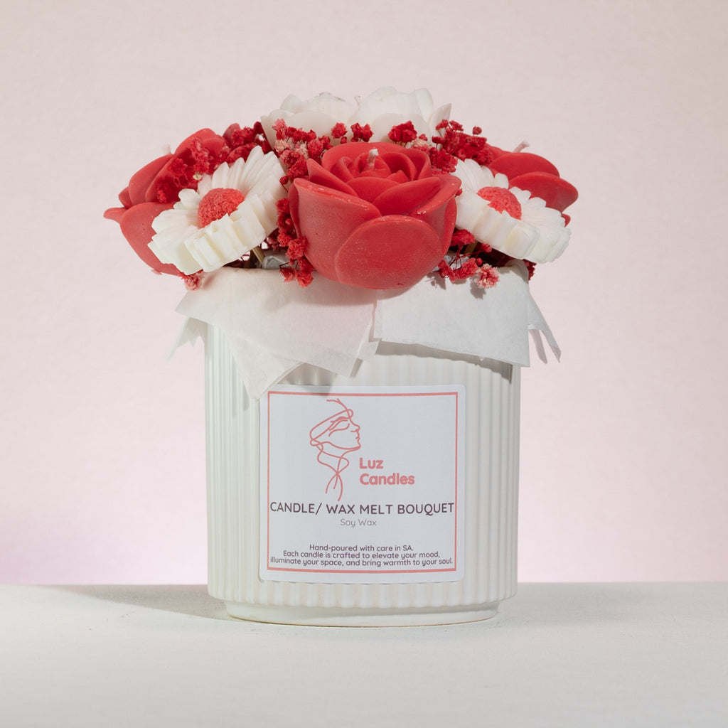 Luz Candles Au - Rose Candle Bouquet – Blush Romance Candle bouquet - front view