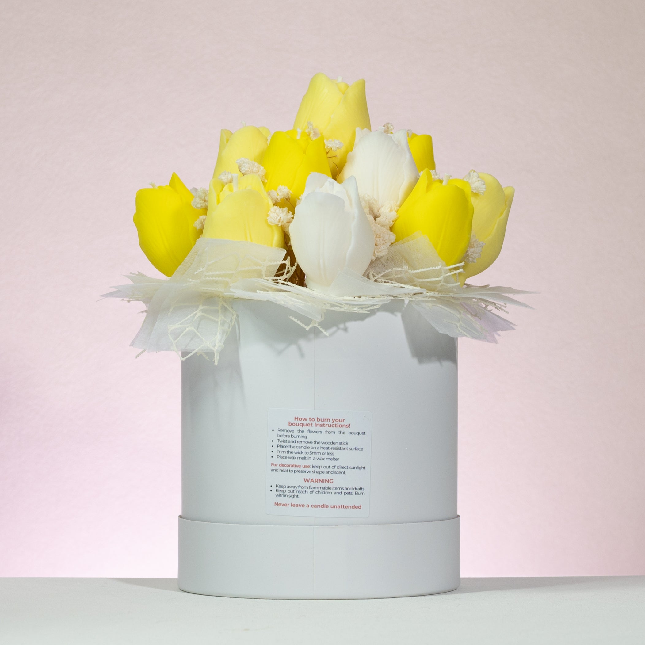Luz Candles Au - Tulip Candle Bouquet – Spring Glow Candle bouquet - backview