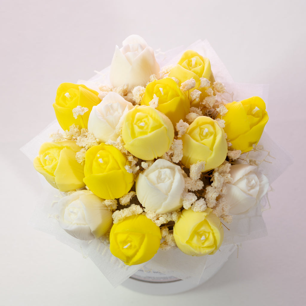 Luz Candles Au - Tulip Candle Bouquet – Spring Glow Candle bouquet - top view
