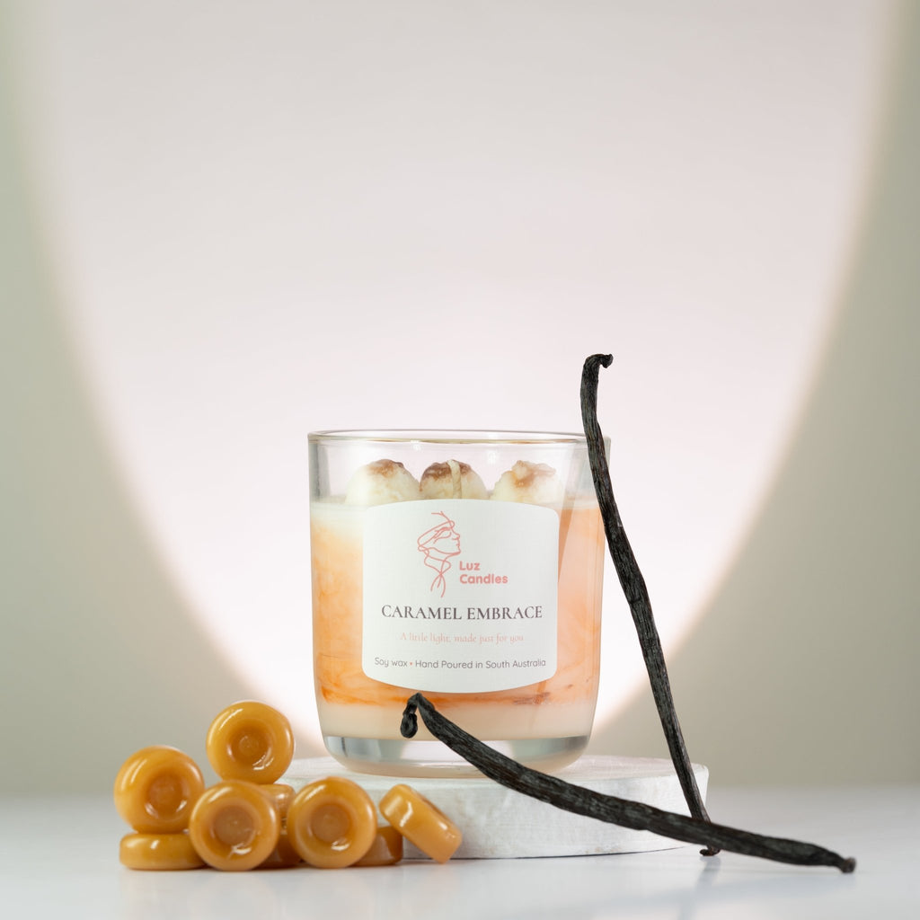 Luz Candles Au - Caramel Embrace - Caramel and Vanilla Soy Wax Candle