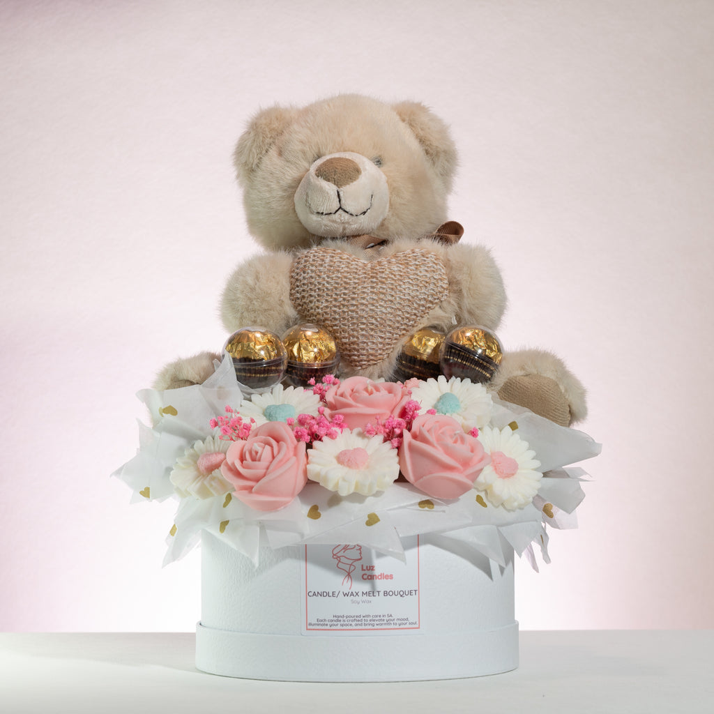Luz Candles Au - Mother's Day Candle Bouquet – Teddy Daisy - Candle bouquet - front view