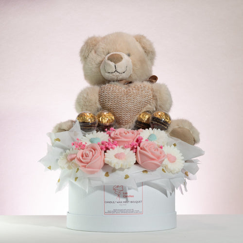 Luz Candles Au - Mother's Day Candle Bouquet – Teddy Daisy - Candle bouquet - front view